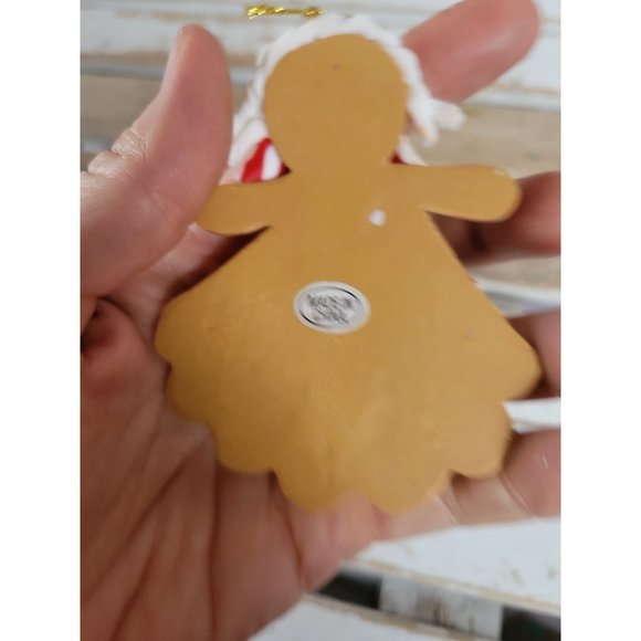 Red scarf Gingerbread girl peppermint ornament cookie Xmas tree - Picture 3 of 6